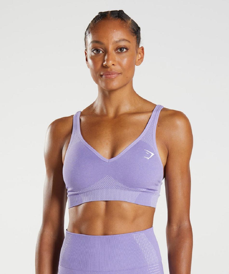 Sujetadores Deportivos Gymshark Vital Seamless 2.0 V Neck Mujer Moradas | CO 2082CTV